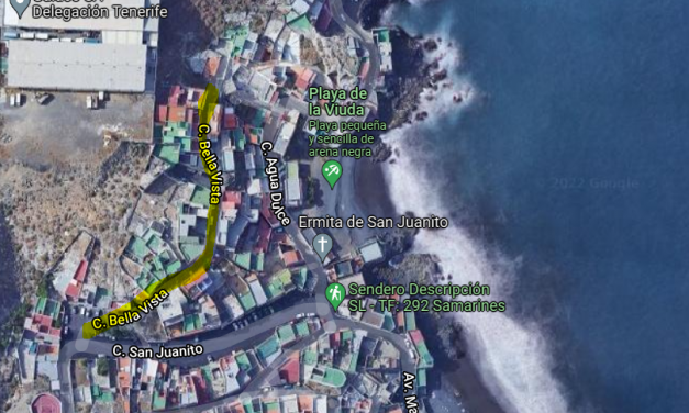 Obras para mejorar las canalizaciones y el alumbrado público en la calle Bella Vista en Playa La Viuda 