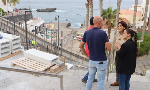 Las obras de las gradas de Alcalá concluirán a finales de julio.