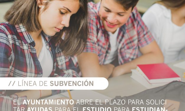 El ayuntamiento abre hasta el 14de octubre el plazo para solicitarlas ayudas al estudio.